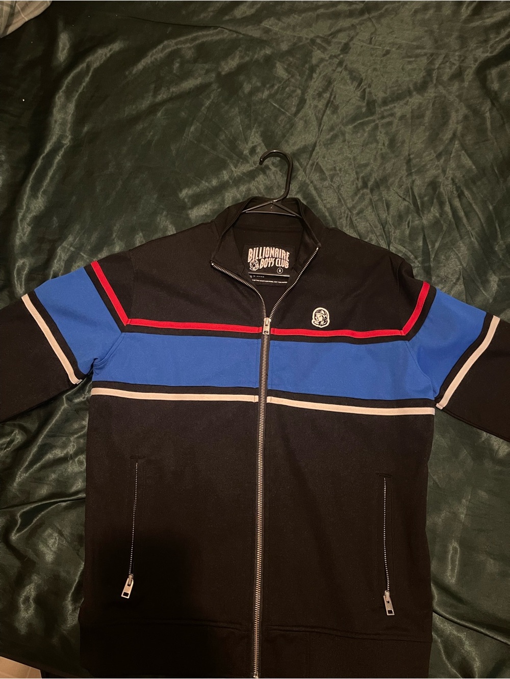 Billionaire Boys Club Black Jacket with Blue, Red & Cream Stripes